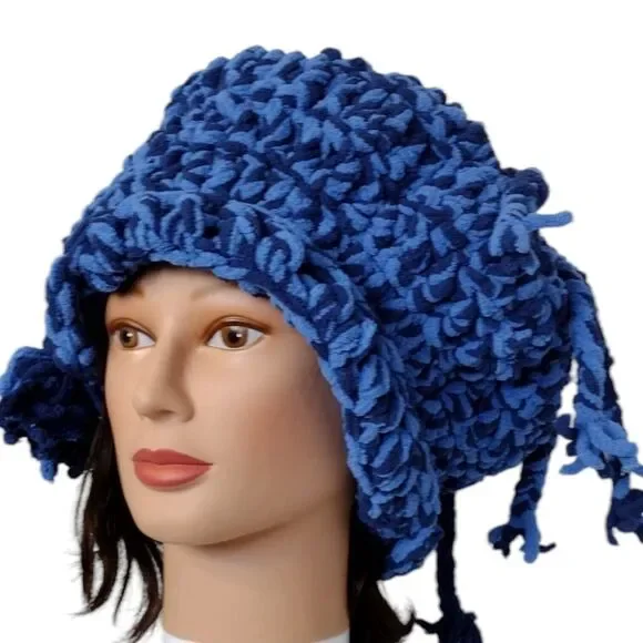 Slouchy, Beret Type Hat OOAK Handmade Crochet Free Hand Women's One Size - Picture 5 of 14